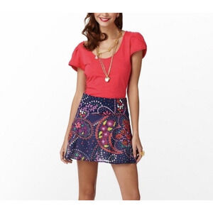 LILLY PULITZER Garden Menagerie Charleston Size 14 Multicolor Lined Flare Skirt